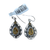 Citrine Tear Scrolly Outline Silver Earrings