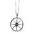 Amethyst in Star Circle Silver Necklace