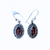 Garnet Marquis Detailed Outline Silver Earrings