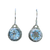 Blue Topaz Circle Facet Silver Earrings