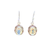 Moonstone Oval Facet Silver Earrings