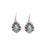 Pearl Tear Scroll Outline Silver Earrings