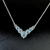 Blue Topaz 7 stone V Silver Necklace