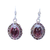 Watermelon Tourmaline Pink Oval Silver Earrings
