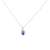 Amethyst Tear with CZs Silver Necklace
