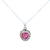 Pink Amethyst Heart Silver Necklace