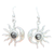 Black Onyx Sun & Moon Silver Earrings
