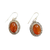 Carnelian ovals scrolly outline Silver Earrings