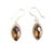 Smokey Quartz marquis facet Silver Earrings