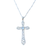 Silver Cross with Moonstone Necklace