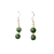 2 stone Malachite Silver Earrings