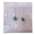 1 stone Green Chalcedony Silver Earrings