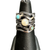 Turquoise, Pearl, Abalone Silver Ring S8