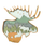Moose Head with Bear Shelf Sitter