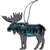 Mountain Moose Wood Ornament
