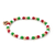 Gold Stretch Bead Christmas Bracelet