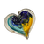 5in Oceantide Blue Teal yellow Heart