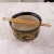 Ramen Bowl with Chopsticks Black Yellow Dragon