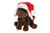 Chocolate Lab with Santa Hat