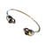 Silver Open Cuff with 2 Skulls Bracelet