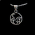 Silver 3 Mushrooms in Circle Necklace