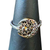 Silver Scrolly Crescent Moon + Star Ring S9