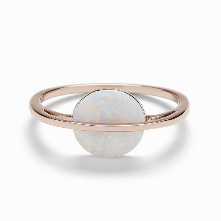 Opal Saturn Ring Size 6