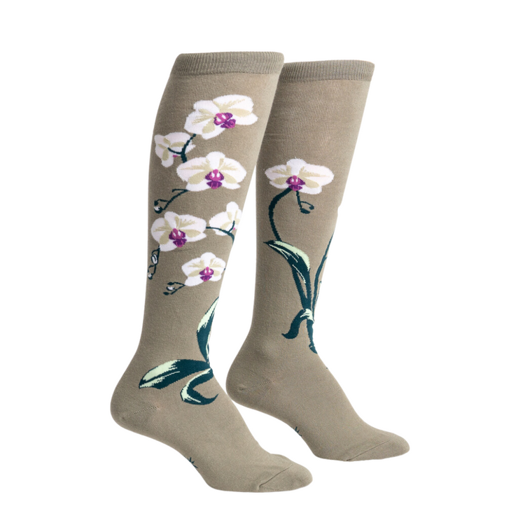 Orchids Women's Knee High Socks
