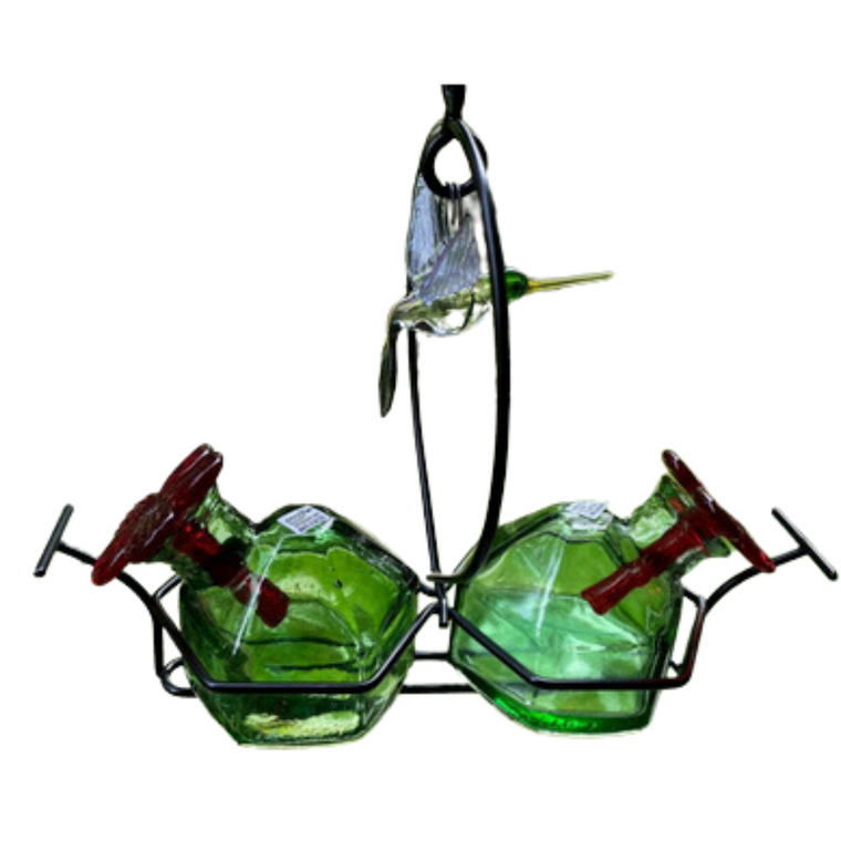 Bouquet Deluxe 2 With Glass Hummingbird - Green