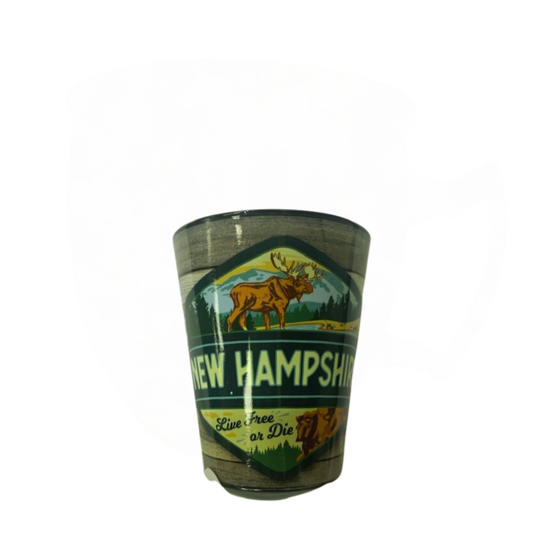New Hampshire Badge Shot Glass