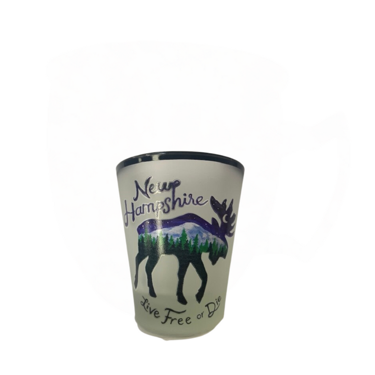New Hampshire Painted Moose Shot Glass