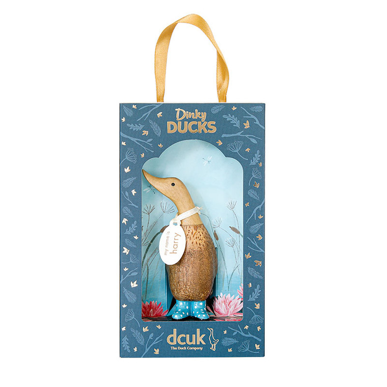 Dinky Duck Boxed Spotty Wellies Blue