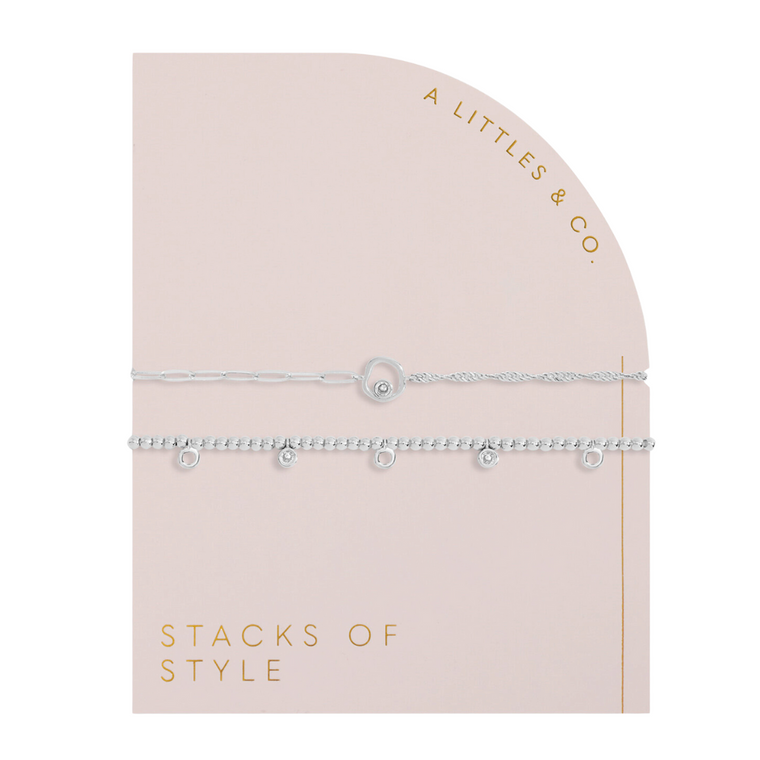 Stacks Of Style Organic Shape Bracelet Silver
