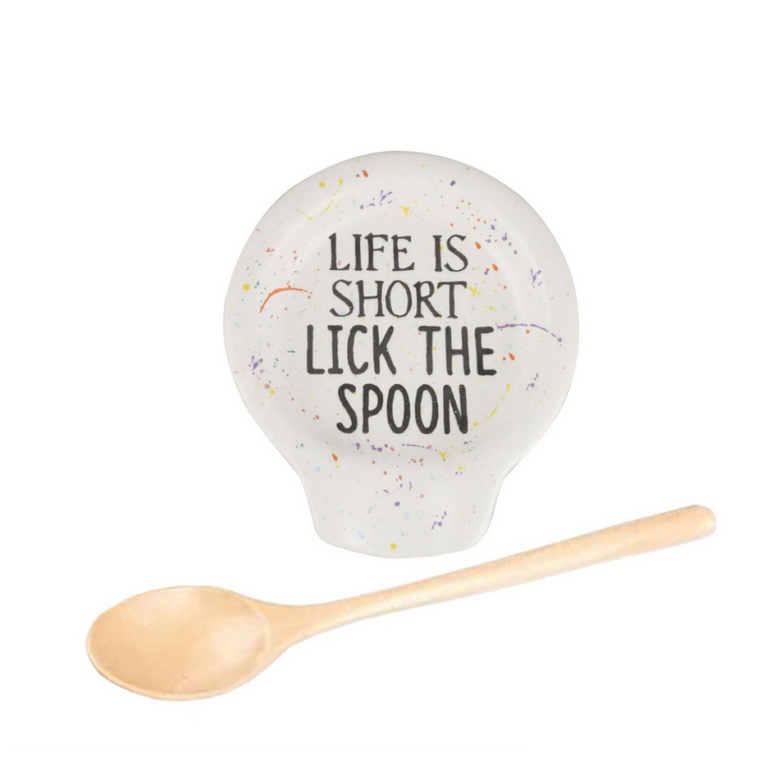 Life is Short Splatter Spoon Rest Set