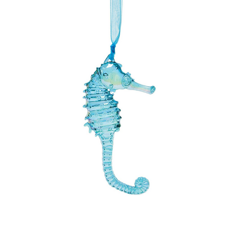Acrylic Seahorse Ornament - Blue