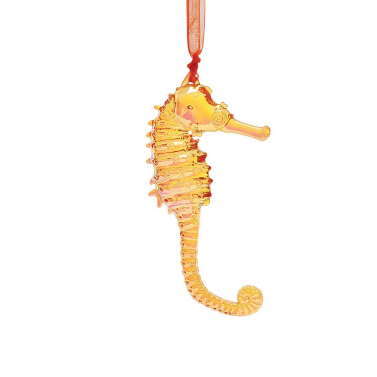Acrylic Seahorse Ornament - Orange