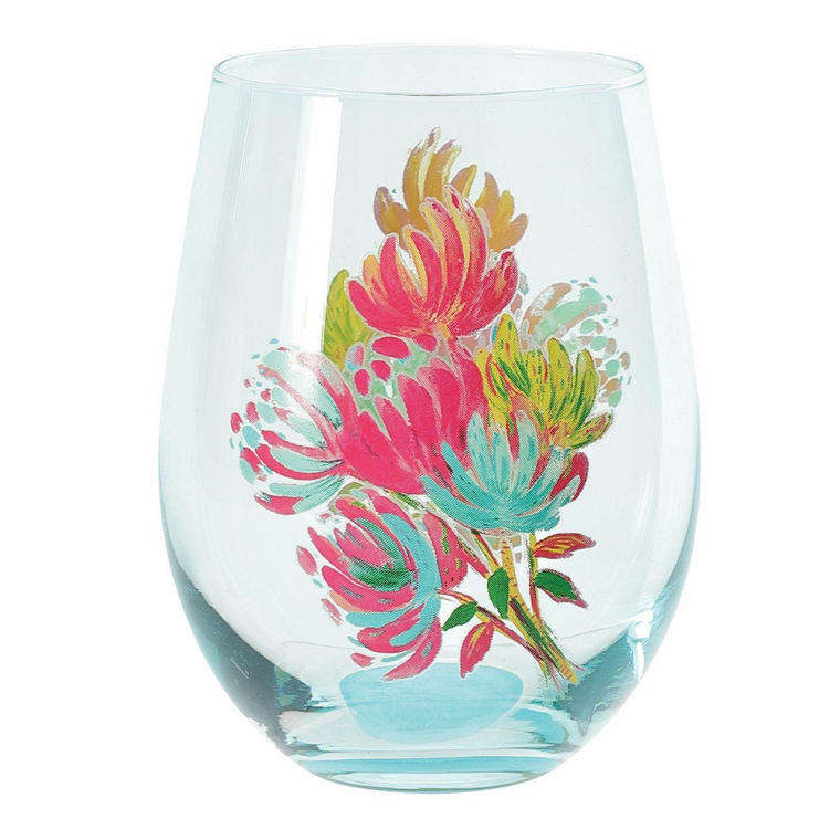 Bouquet Stemless Wine Glass - Etta Vee