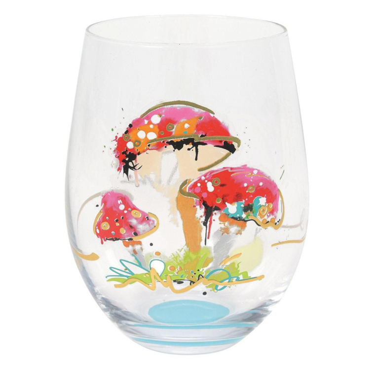 Mushroom Stemless Wine Glass - Connie Haley