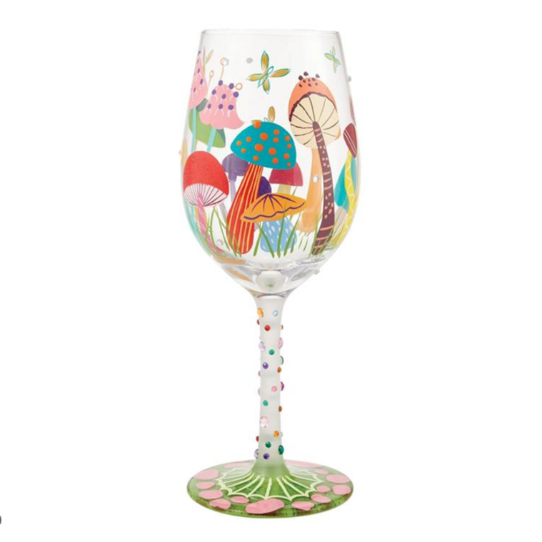 Groovy Shrooms Wine Glass