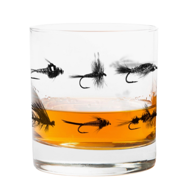 Fly Fishing Whiskey Glass