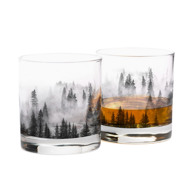 Forest & Clouds Whiskey Glass