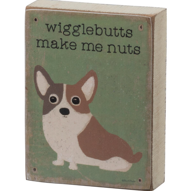 Wigglebutts Wooden Block Sign