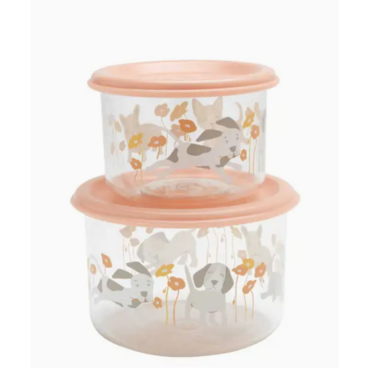 Sugarbooger Good Lunch Snack Containers - Puppies & Poppies - Small