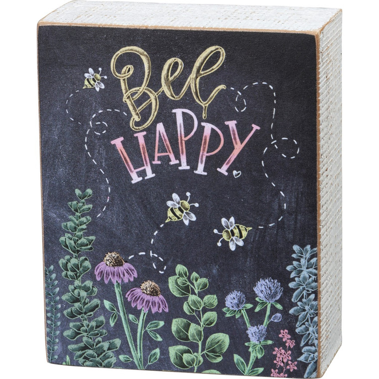Bee Happy Chalk Box Sign