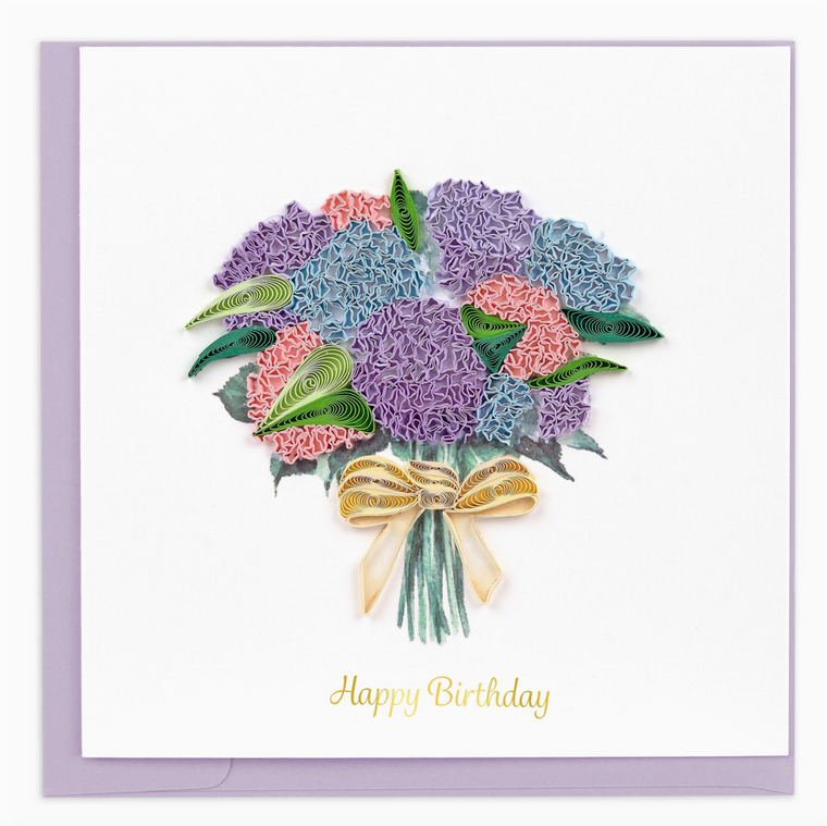 Quilled Hydrangea Bouquet Card