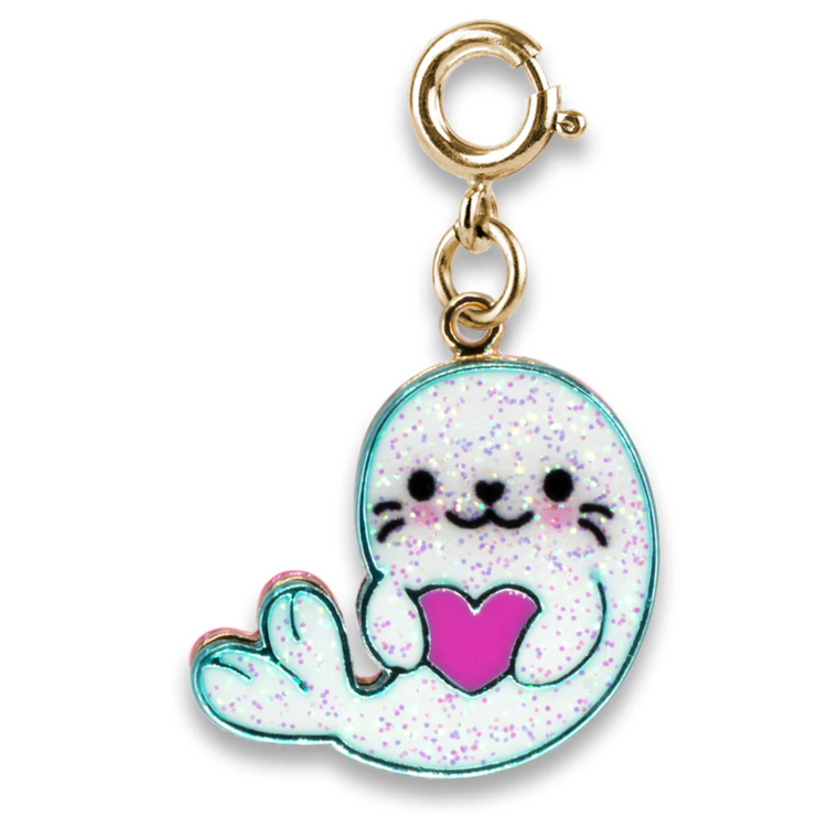 Gold Glitter Seal Charm