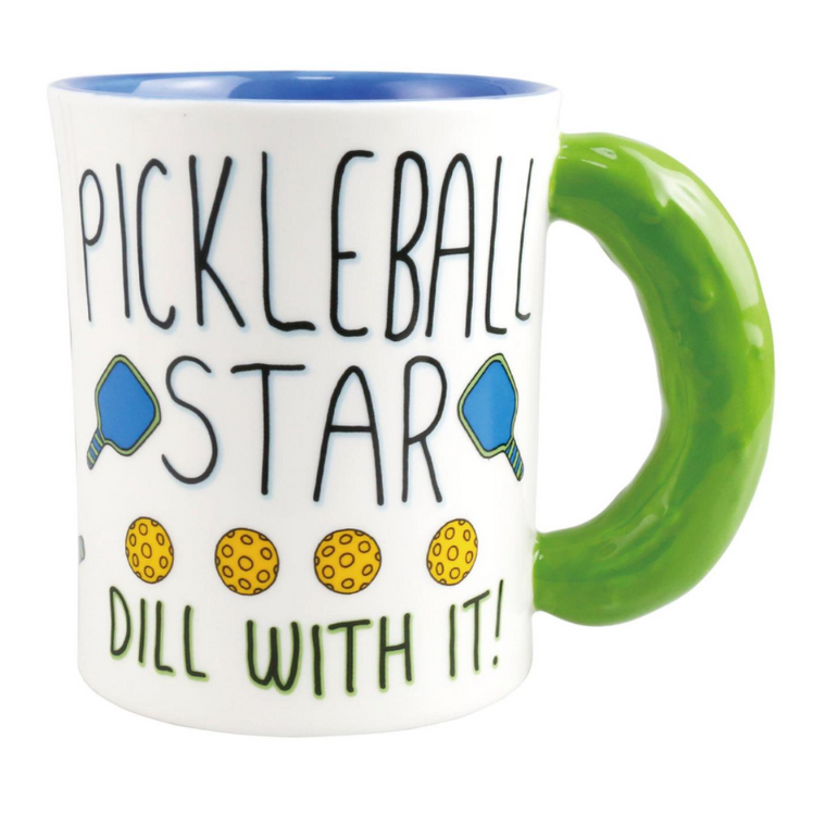 Sculpted Pickleball Star Mug