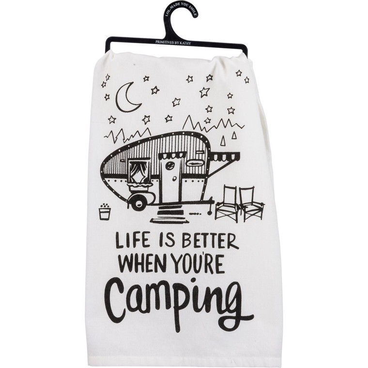 Life Better When You're Camping Dish Towel