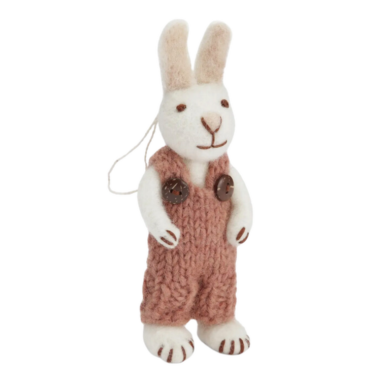 Felt Bunny With Rose Pants - Small