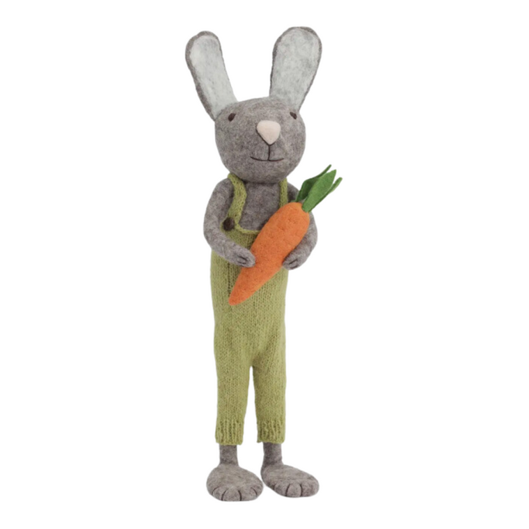 Felt  Bunny With Green Pants & Carrot - Extra Large